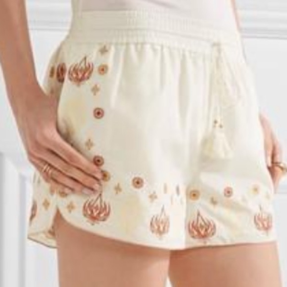 Rachael & Zoe Embroidered White Shorts Stephanie